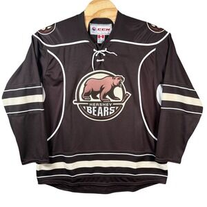 CCM Hershey Bears Hockey Jersey Men XL Brown AHL Lace Up Stitched Blank Capitals